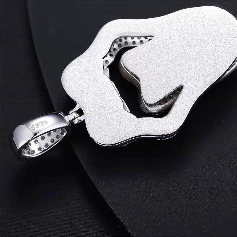 Hip Hop Style Iced Out Round Cut Moissanite Diamond Sexy Mouth Lip Dripping Money Dollar Pendant Necklace for Men Women