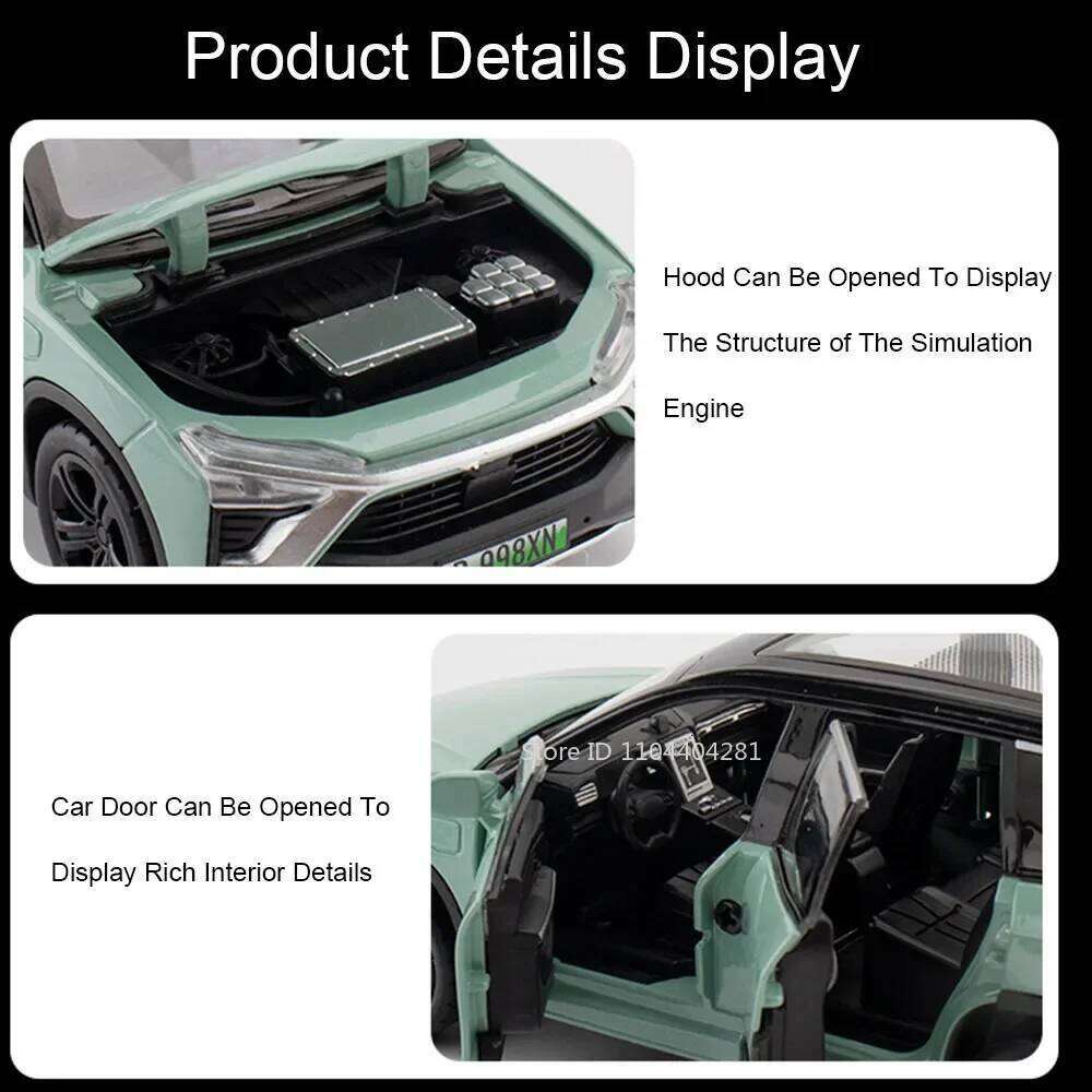 1:32 NIO ES8 ONE Miniature Cars Diecast Alloy Models Toys Doors Opened Sound Light Pull Back Vehices Collect Ornaments Kids Gift Z260306