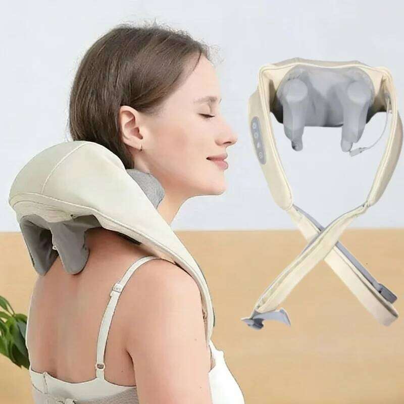 Wireless neck massager with hot compress function for pain relief deep tissue shoulder relaxation massage shawl 26Y0307