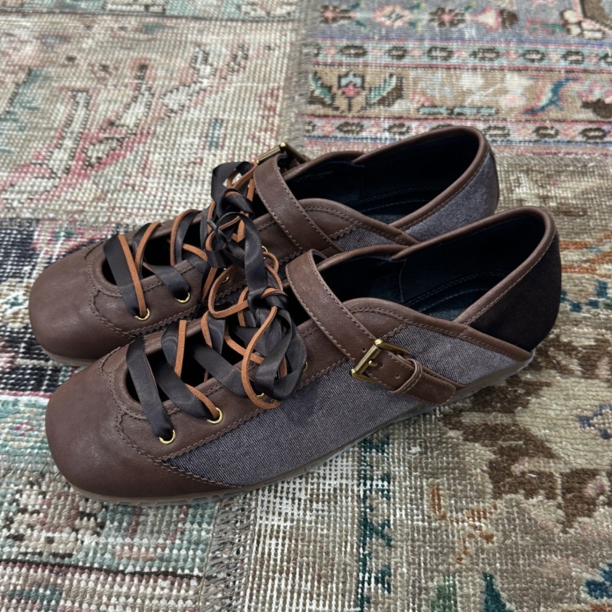 Fashion Hollow out Lace-up Patent Leather Mary Janes Women Ballet Flats comfort Lazy Walking Loafers Casual Girls Dance Shoes 250310