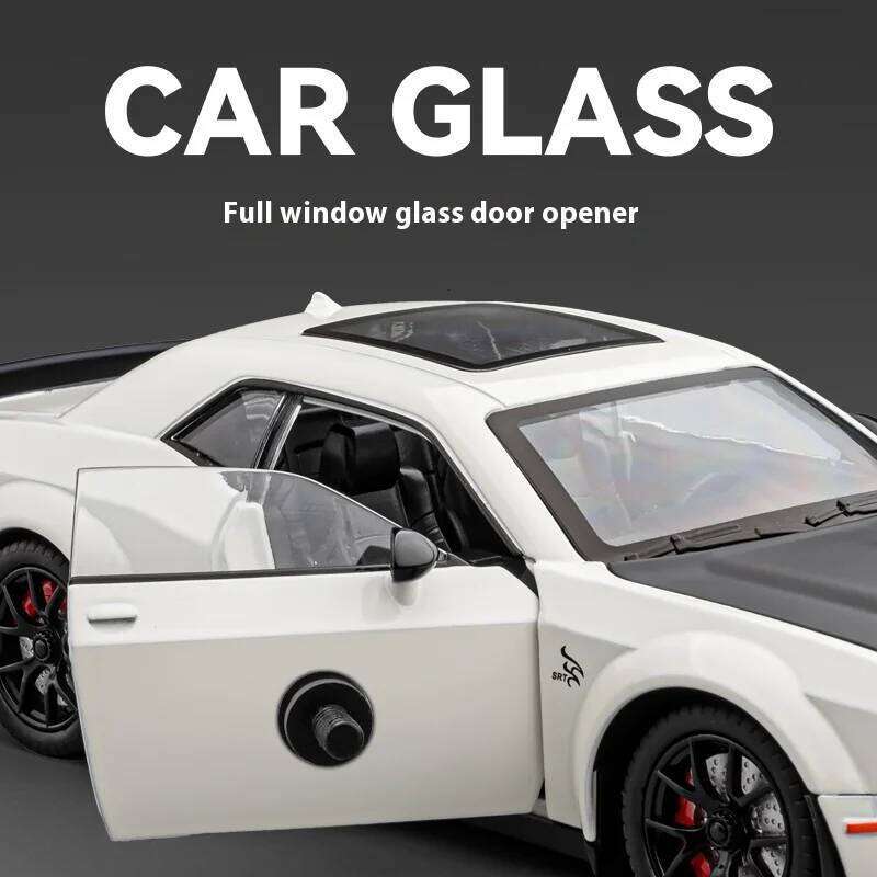 1/24 Alloy Die-casting Hellcat Sports Car Model Simulation Sound and Light Pull Collection for Boys Toys Birthday Holiday Gifts Z260306