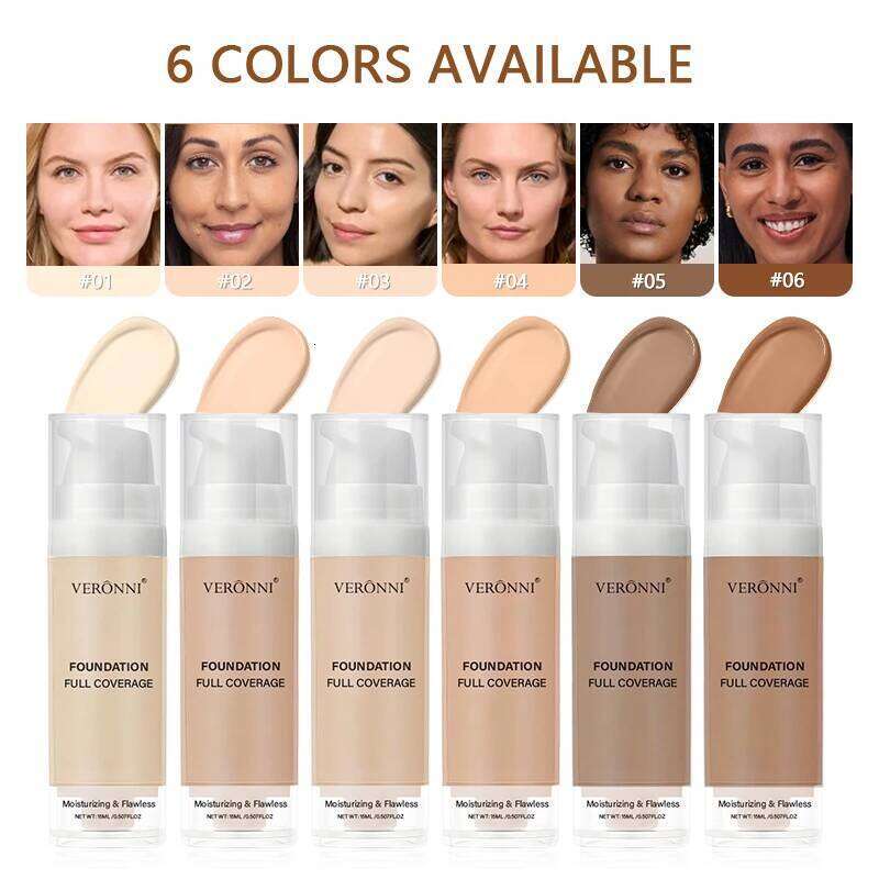 15ml Full Coverage Liquid Foundation,Foundation Effective Concealer Waterproof Sweat-resistant Makeup Professional Cosmetics 26L0306