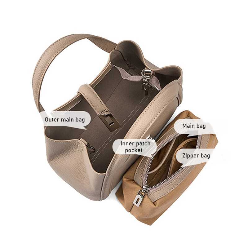FOXER Genuine Leather Womens Handbag 2026 Fashion Female Bucket Bag Design Shoulder Bag Versatile Crossbody Purse H260306