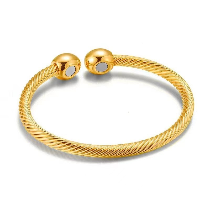 Luxury Brand Designer Jewelry Hot-Selling Open Magnetic Couple Bracelets European And American Metal Adjustable Jewelry Bracelets Threaded Jewelry Acc