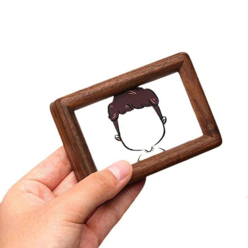 3-10 Inch Mini Solid Wood Photod Family Frame Square Table Children's ID Ornaments Diy Polaroid Home Decor Black Walnut H260306