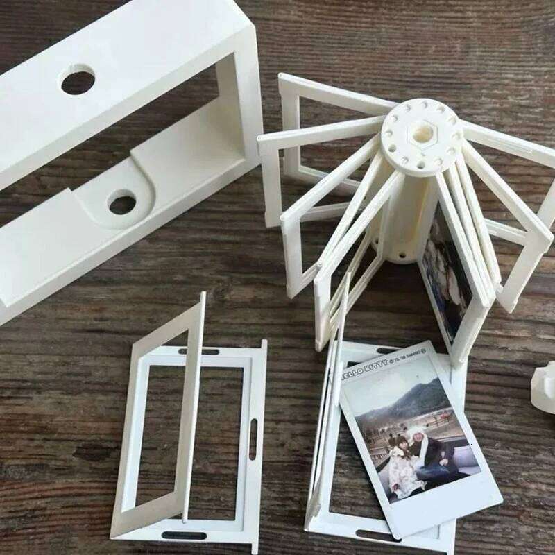 Rotatable Photo Kpop Photocard Holder Idol Picture Frame Display Stand Desk Accessorie Room Desktop Decor Marco De Fotos H260306