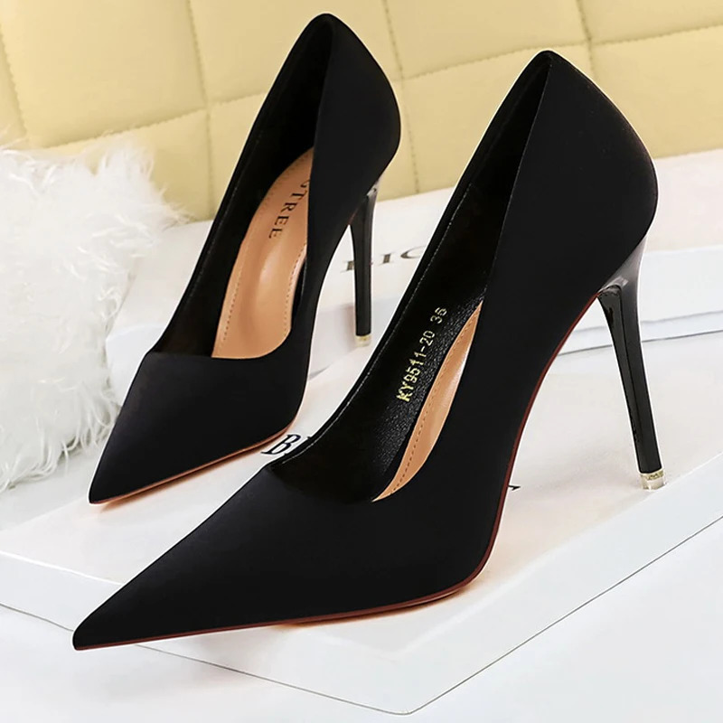 BIGTREE Shoes Satin Women Pumps 2026 Purple High Heels Fashion Women Shoes Stiletto Party Shoes Women Heels 260306
