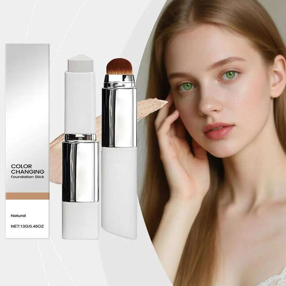 Color Changing Foundation Brightens Concealer Stick Ouble Head With Brush Lightweight Moisturizing Brightening Cosmetics 26L0306