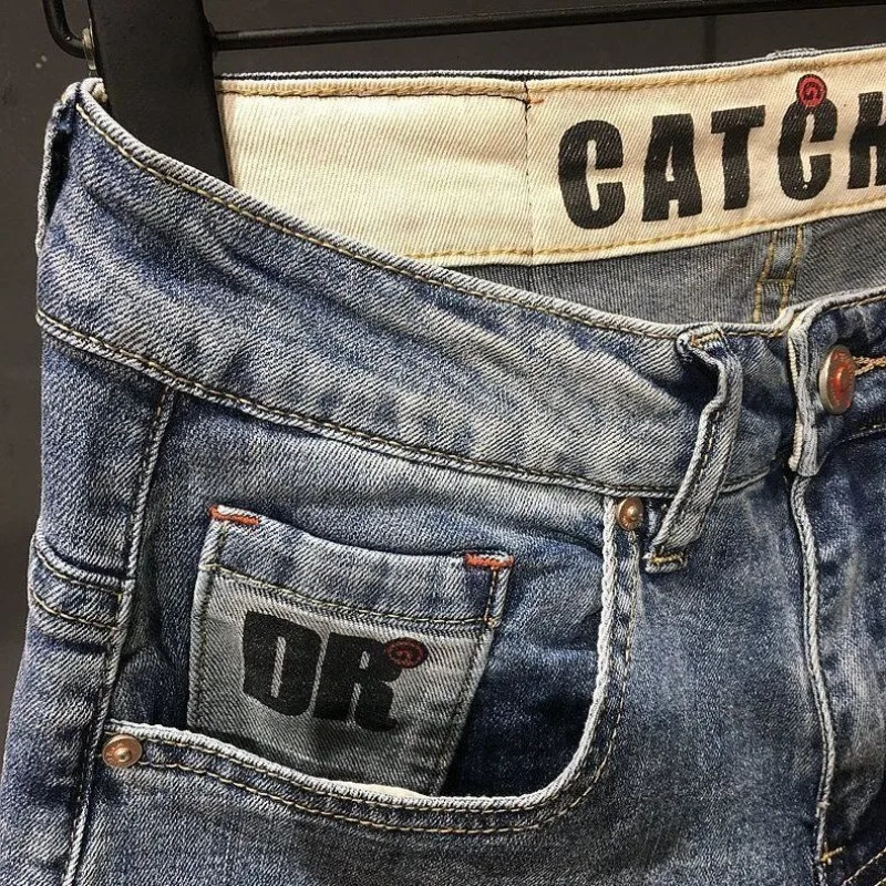 Short Jeans Pants for Men Oversize with Text Pockets Man Denim Shorts Big Size Thin Novelty in Xl Y2k Fashion Jorts Sale 260306