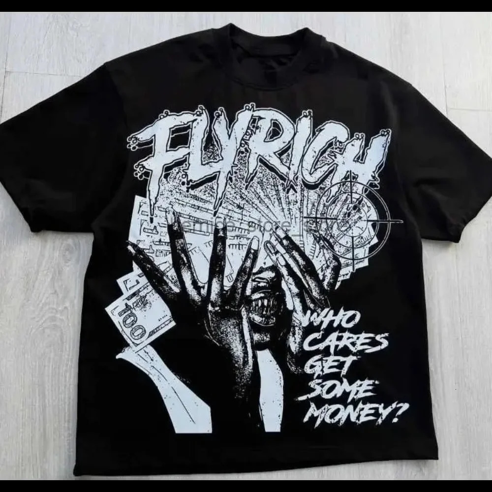 Y2k Harajuku High Street Short Sleeve Fashion Cartoon Print Shirt for Men/Women Retro Hip Hop Punk Trend Oversize Tee 260304
