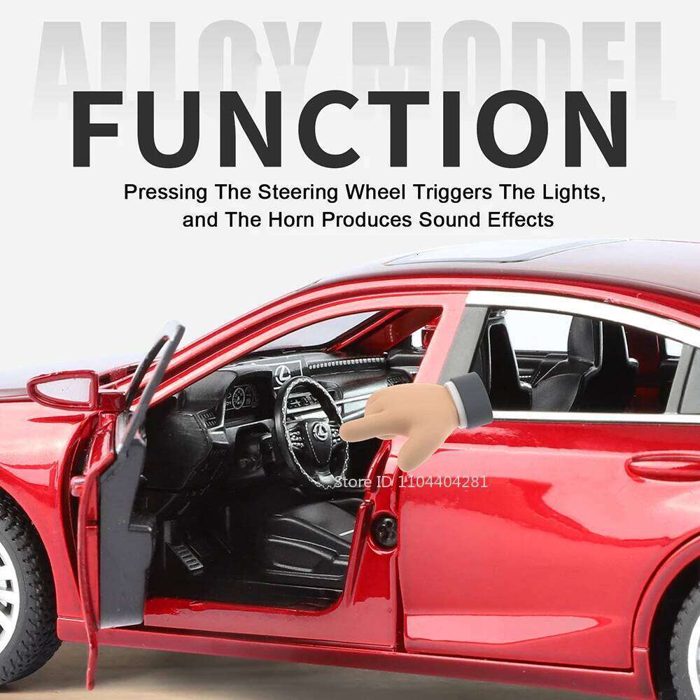 1:24 ES300H LX570 Miniature Model Toy Diecast Alloy Car Shock Absorption Exquisite Models Sound Light Pull Back Cars Decoration Z260306