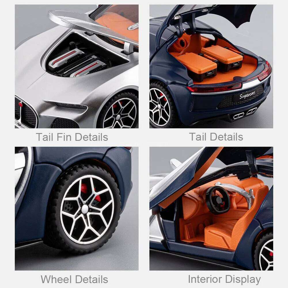 1:32 Atlantic Bolide Alloy Models Cars Diecast Toys with Light Music Miniature Vehicles Doors Opened Sports Car Model Ornament Z260307