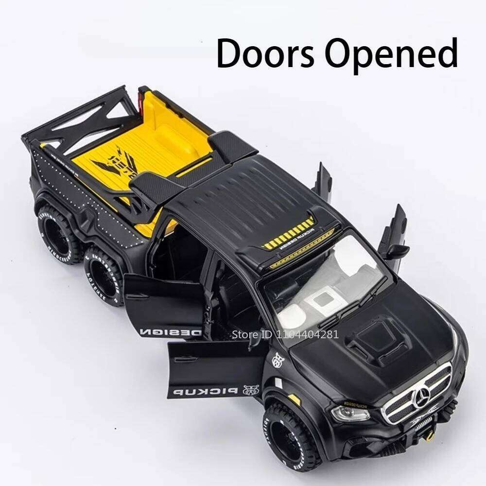 1:28 X-Class Exy 6X6 Miniature Models Diecast Cars Toy Doors Opened Sound Light Pull Back Off-road Vehicle Children's Toys Gifts Z260306