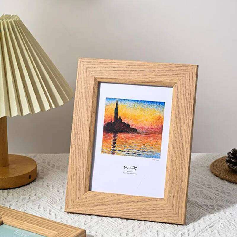 6inch 7inch Broad Brim Wooden Rectangle Family Wedding Photo Picture Frame Desktop Ornaments Home Decor H260306