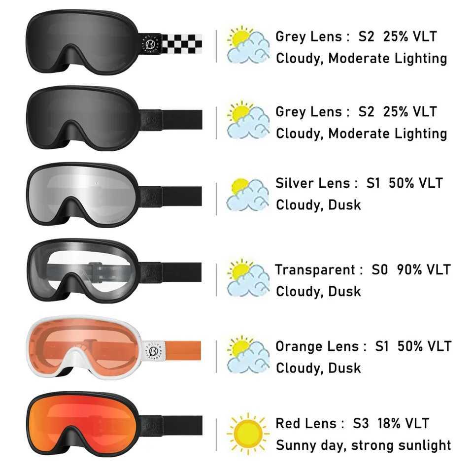 BOLLFO Photochromic Motorcycle Riding Glasses Goggles Vintage Day Night UV400 Dust Proof Dirt Bike ATV Motocross Eyewear Lunette S260304