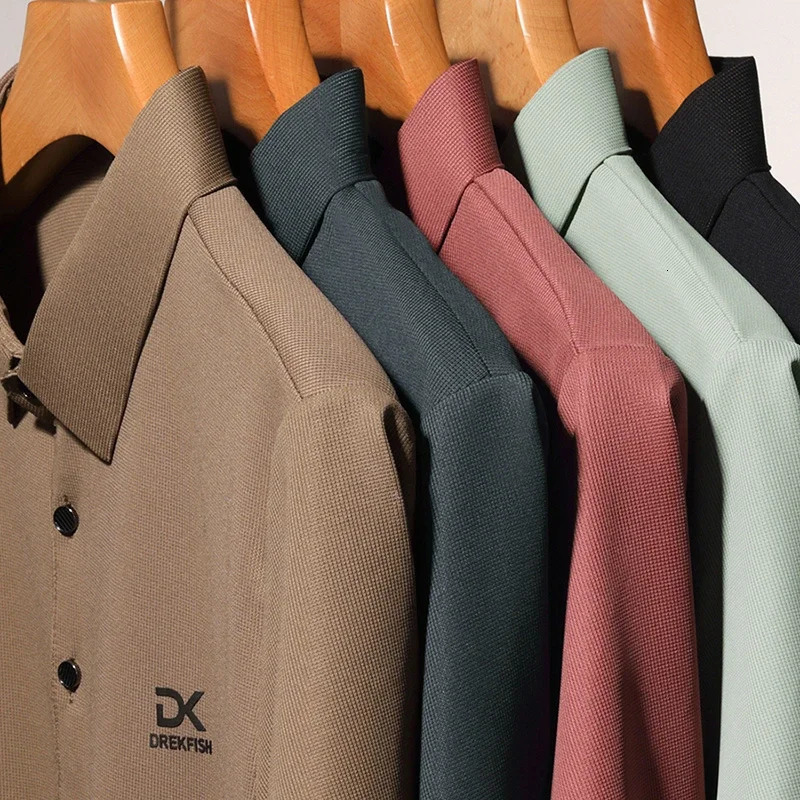 Mens Summer Short Sleeve Polo Shirts Solid Teal Embroidered Casual Sports Breathable Tops 260304
