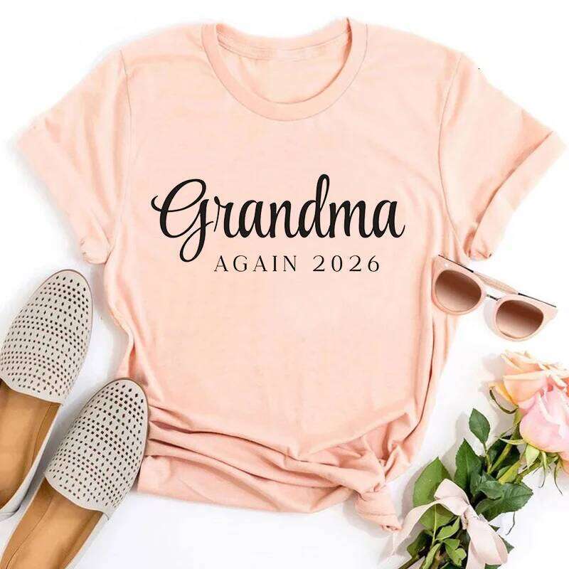 Again 2026 Shirt Custom New Grandma T-Shirt Personalized Pregnancy Announcement Tee Mother's Day Gift XJ260306
