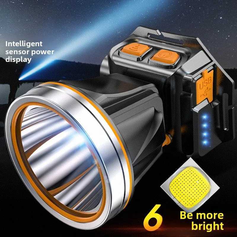 Outdoor Long Range Strong Light Power Ultra Bright Fishing Head Night Fishing Wearable Headlight Lithium Induction Flashlig H260307