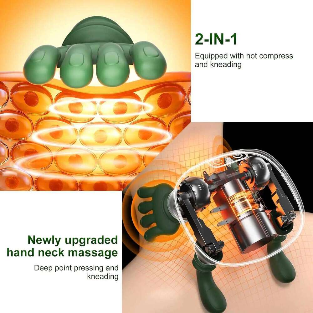 Wireless Neck And Back Massager with Heat 4D Shiatsu Deep Tissue for Shoulder Cervical Trapezius Kneading Massage 26Y0307