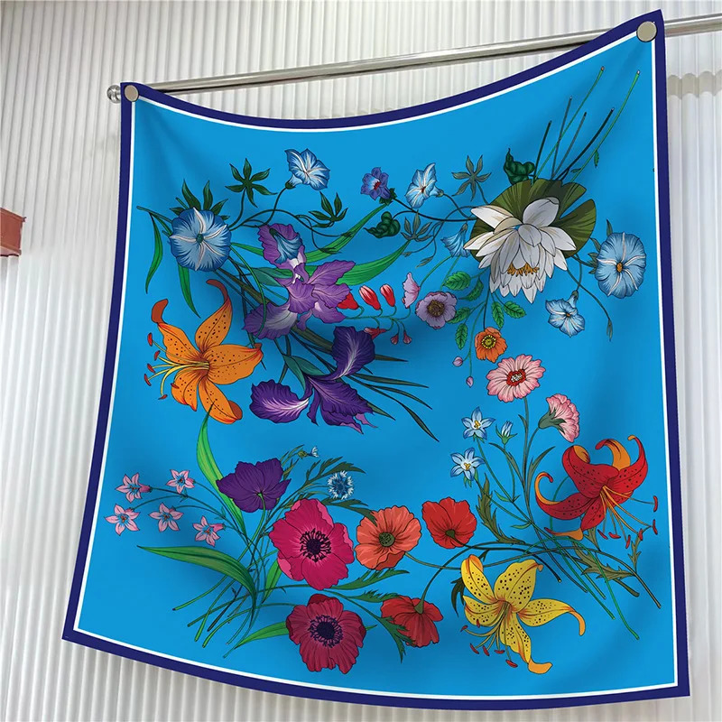 Year Gift 90cm Large Square Scarf WomenS Scarves Spring And Autumn Style Fashion Shawl European American Twill Print 260302
