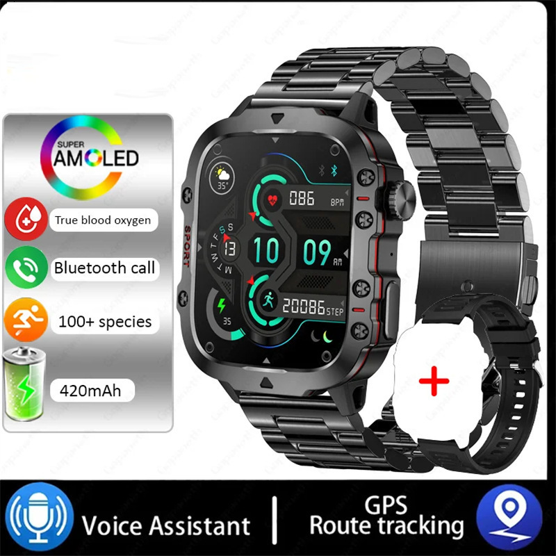 2025 LED Mens Smartwatch Bluetooth Talking Smartwatch Multi Sport Mode Health Monitor Outdoor Sport Smart Watch For Android 251210