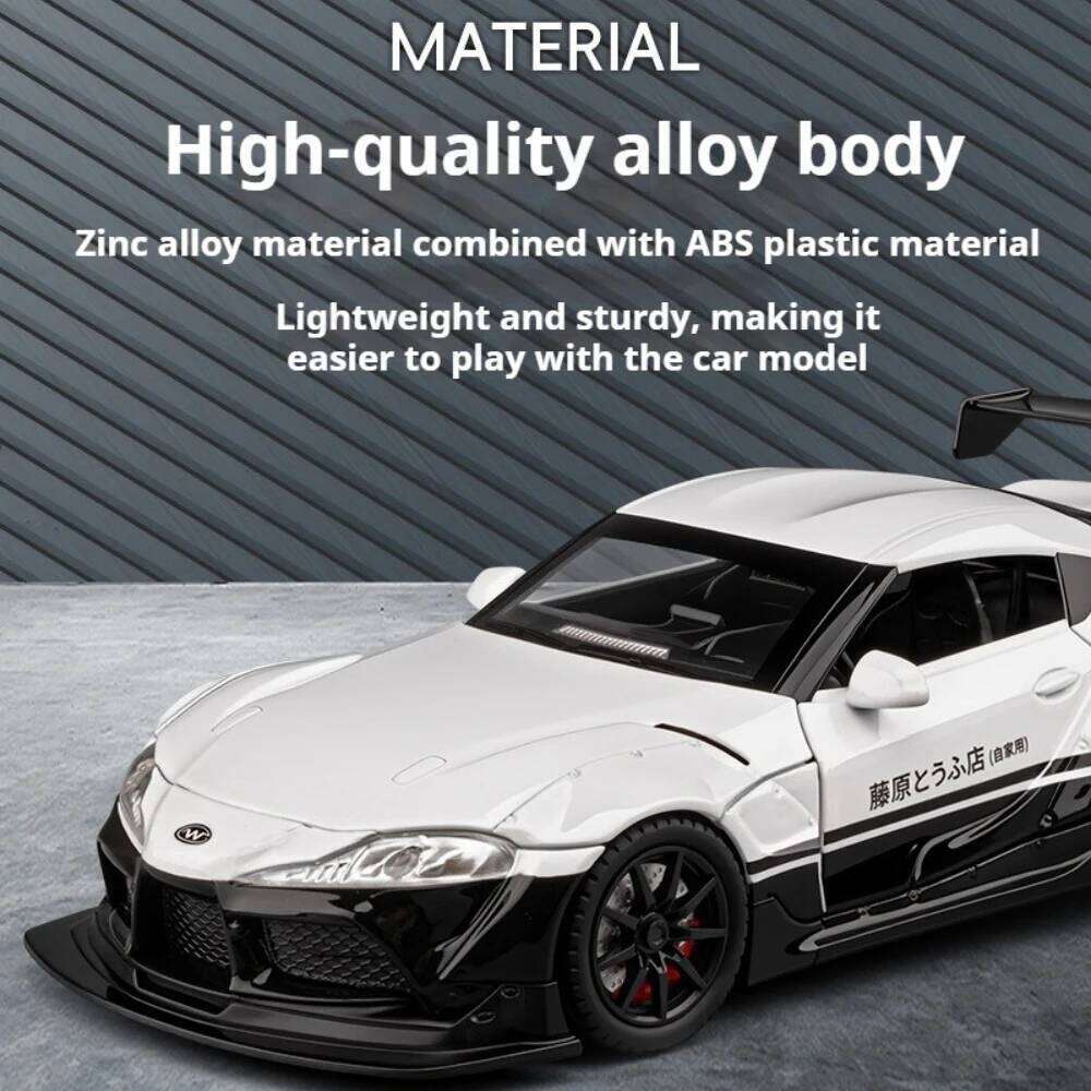 1:22 Supra GTR Alloy Diecasr Sports Car Model Toys 4 Doors Opened with Sound Light Pull Back Miniature Vehices Popular Ornaments Z260306