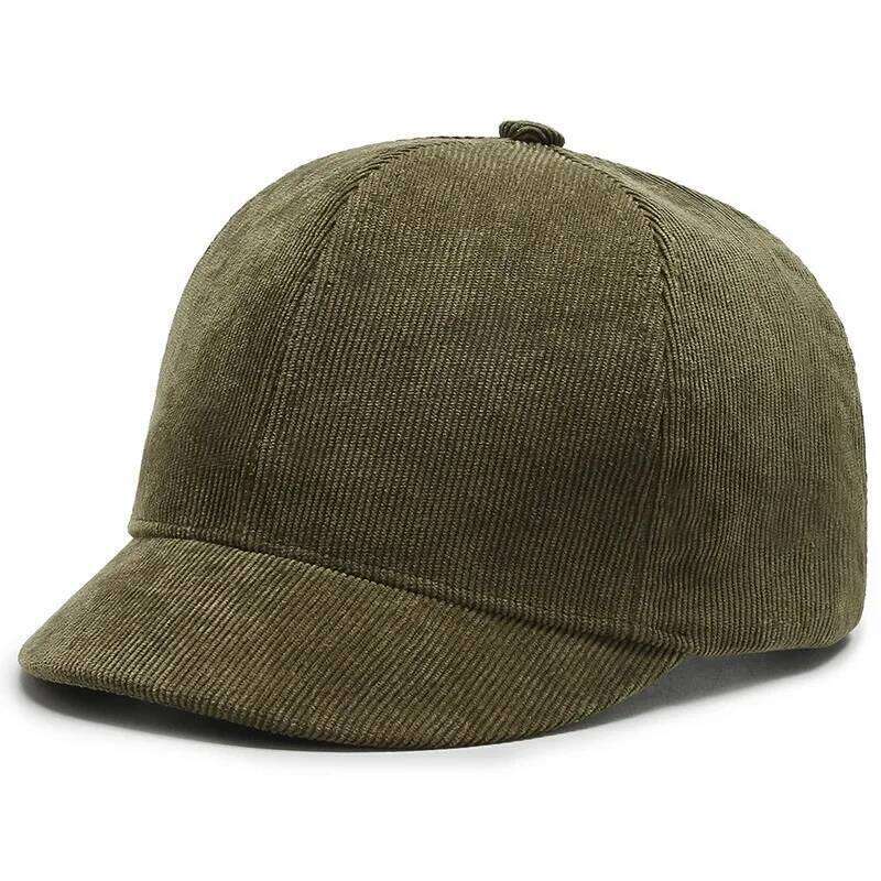 Men's Short Baseball Casual Solid Corduroy Soft Top Cap Small Brim Snapback Caps for Women Bone Gorras Dad Hat Y260304