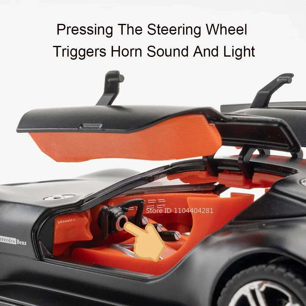 1:24 Vision GT Alloy ONE Sports Car Model Diecast Miniature Toy Sound Light Pull Back Door Opened Vehice for Friend Holiday Gift Z260307