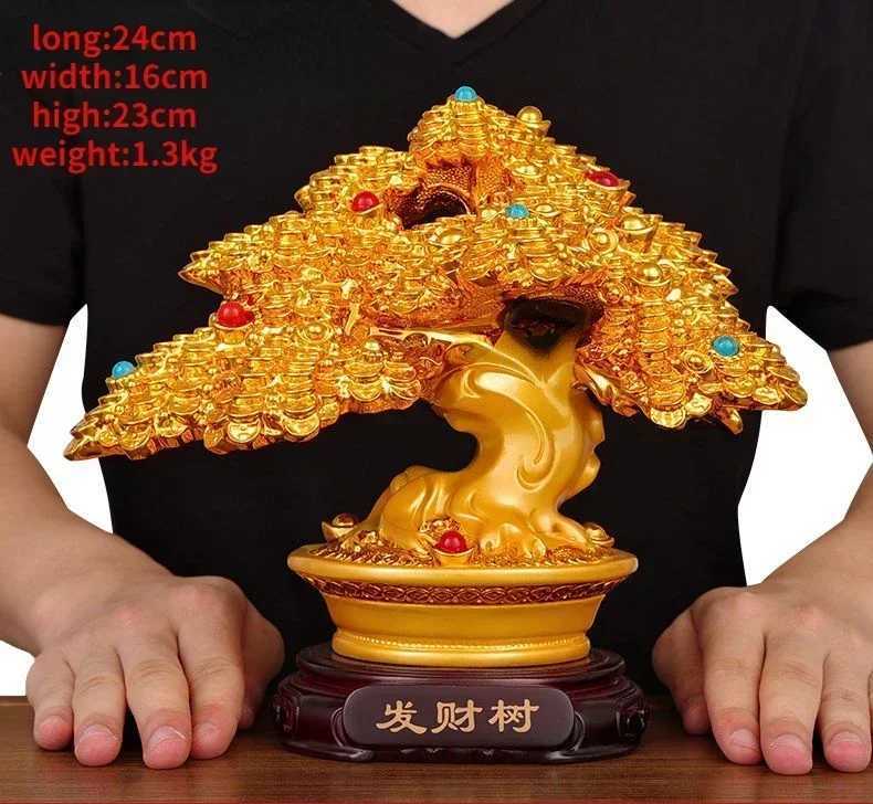Chinese Feng Shui Money Tree Sculpture for Home Office Store Opening DecorT260307