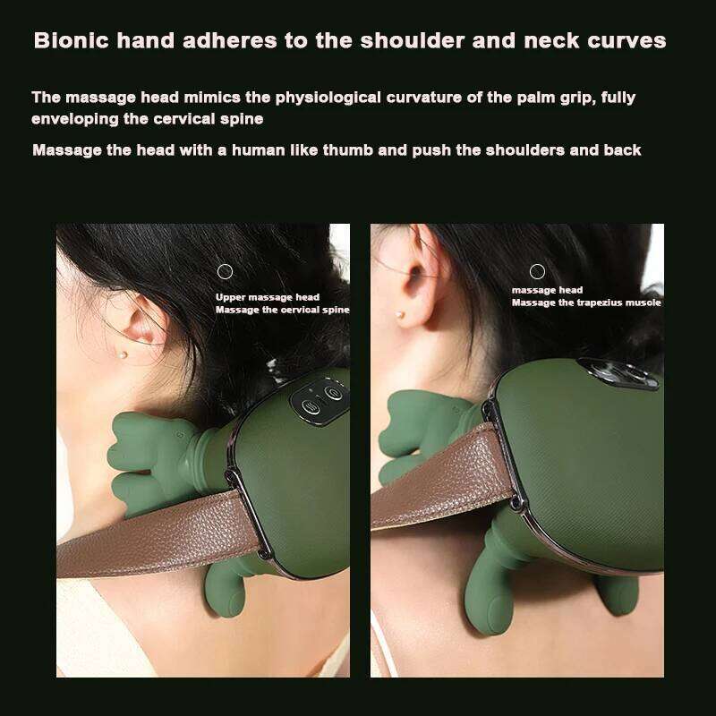 Brushless motor button biomimetic palm neck massager with 3 strength and 2 levels of hot compress 26Y0307