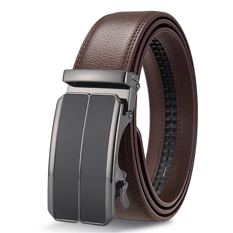 Mens Automatic Belt Adjustable Ratchet Belt for Men Brown/Black High-Quality Genuine Leather Belt Business Casual Belt for Men 260302