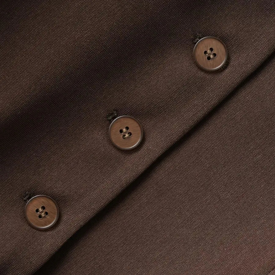 Coffee Colored VNeck Single Breasted Short Womens Vest in Spring and Autumn Fashionable Slimming for the Workplace Wearing 260306