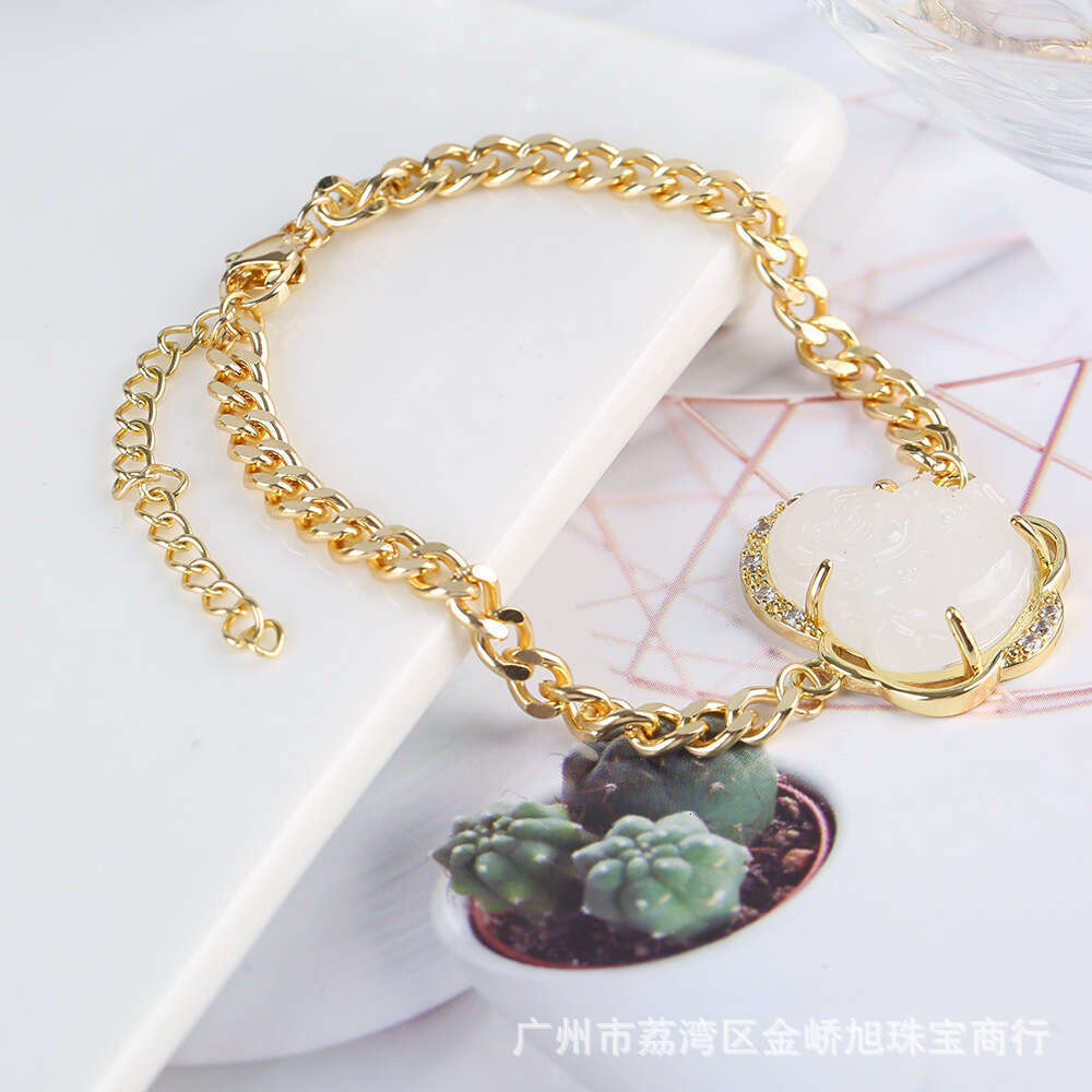 Stainless Steel Religious Maitreya Buddha Bracelet, Best-Selling in Europe America, High-Quality Personalized Cuban Chain for Men and Women, Wholesale