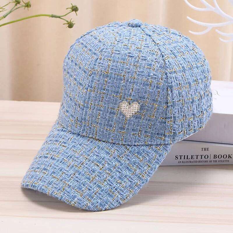 Stylish Women's Baseball Cap with Golden Thread Checkered Design - Breathable, Sun-Protective & Adjustable Fit for Outdoor Sport Y260304