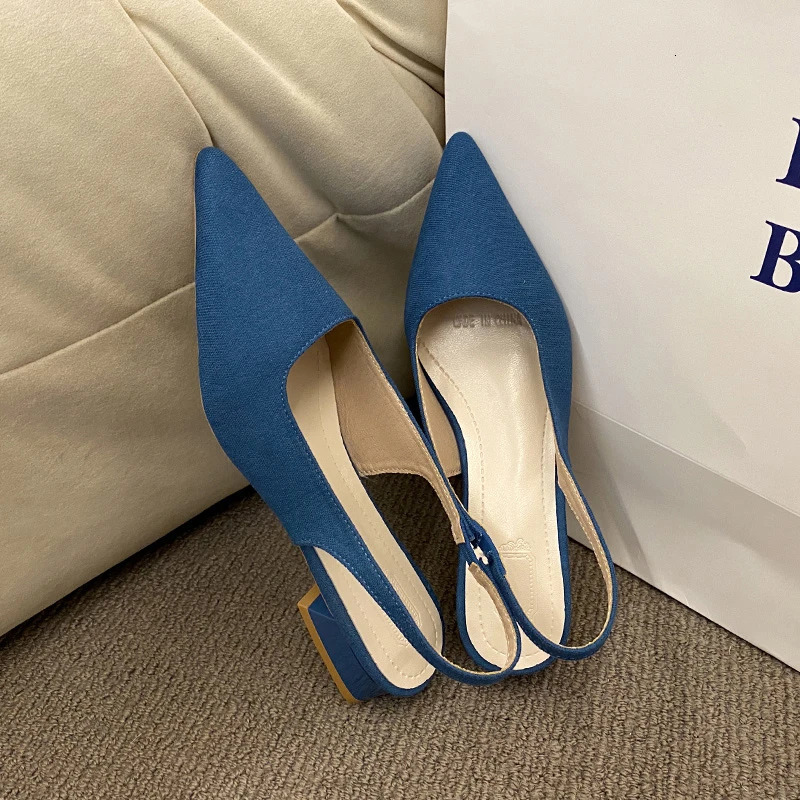 Summer Womens Sexy Pointed Retro Solid Color High Heels PU Leather Outdoor Banquet Party Womens Sandals Large Size 260306