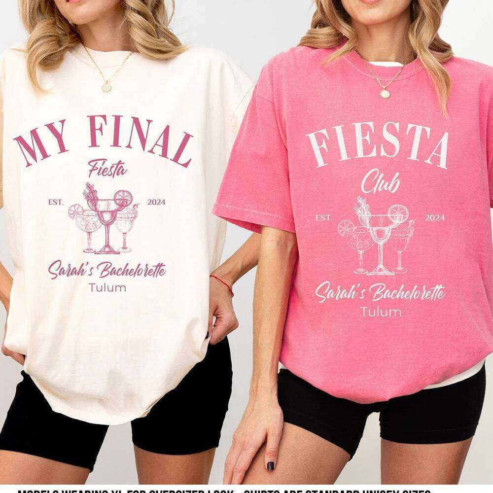 My Final Fiesta Shirts Custom Location Bachelorette Personalized Bride Shirt Cotton Y2K Top Daily Trendy Streetwear XJ260306 XJ260306