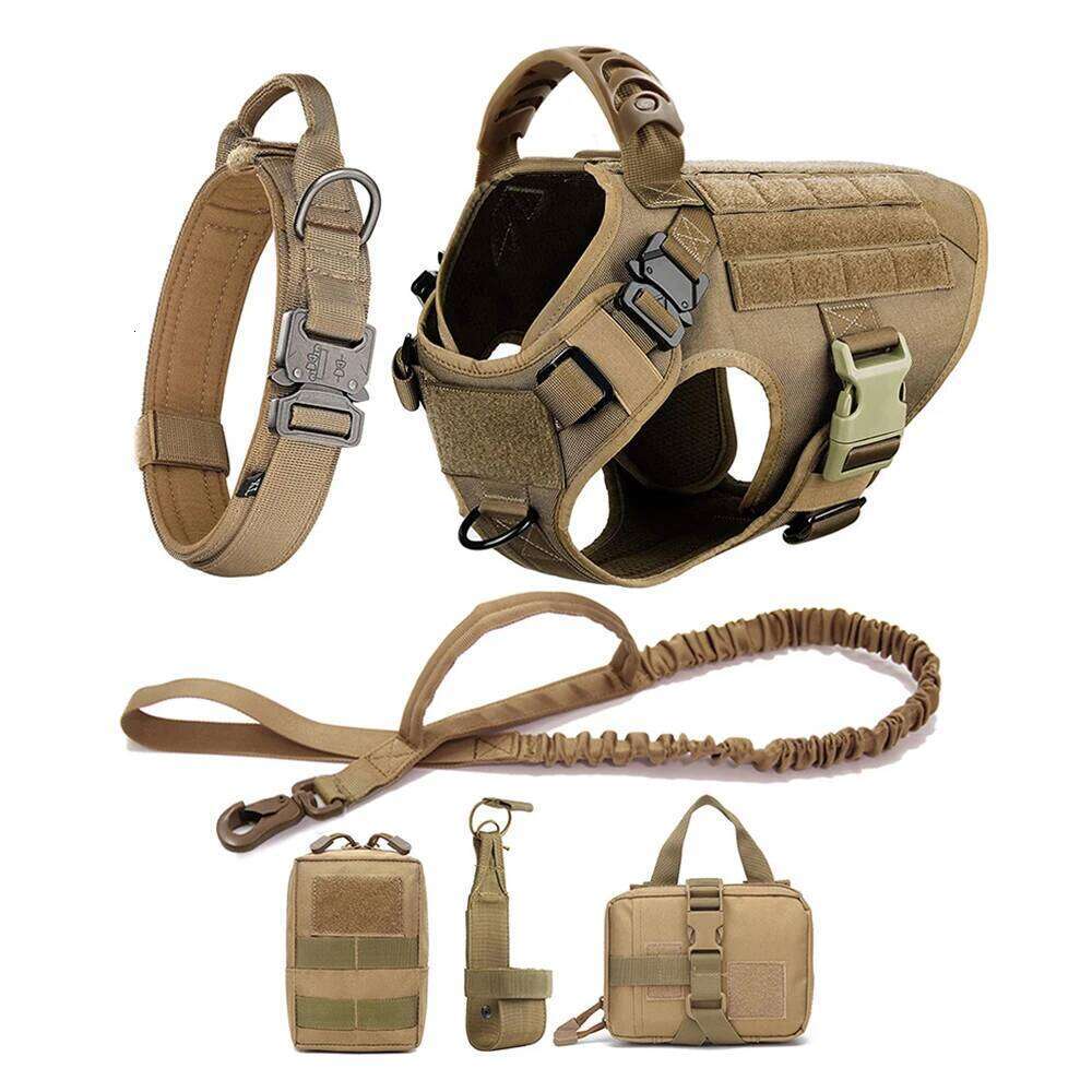 Leash Set Pet German Shepherd Malinois Training Walking Vest Dog Harness And Collar For Medium Large Dogs Bamubi