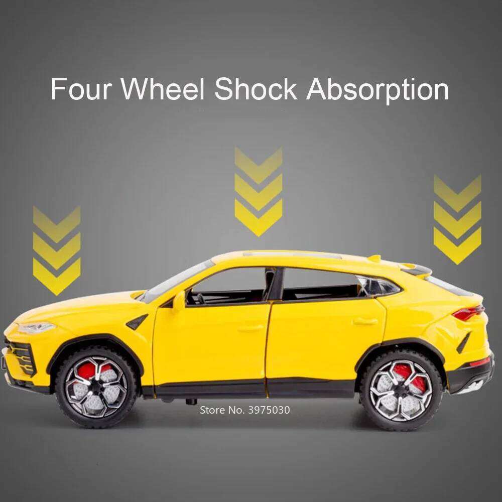 1:24 Scale URUS Alloy Diecast Models Cars with Light Music Sports Car 6 Doors Opened Vehicles Model for Boys Xmas Gift Toys Z260307