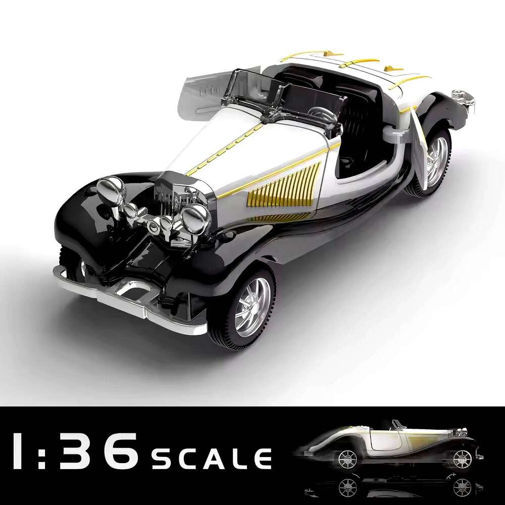 1:36 Alloy Mini Stylish Car Model with Open Doors and Pullback Action, Durable Plastic/Metal No Battery Needs - Ideal Gift Z260306