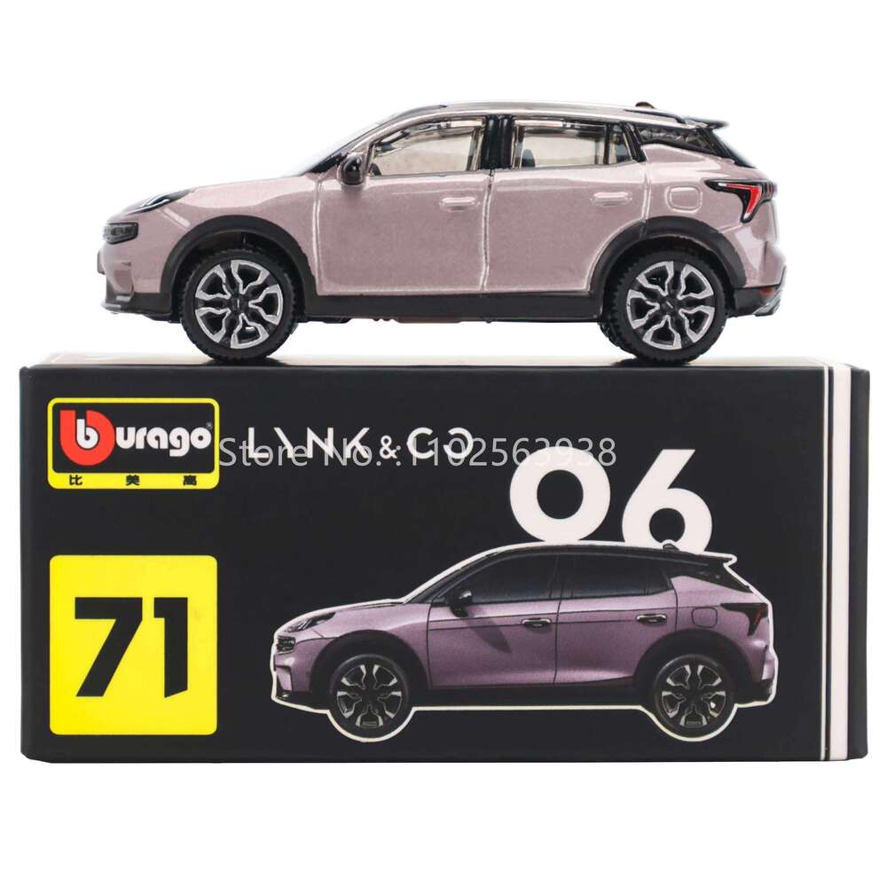 Bburago 1:64 Lynk&Co car model Small Collection Car Alloy Model Toy Gift Scene Decoration Classic and Exquisite Z260306