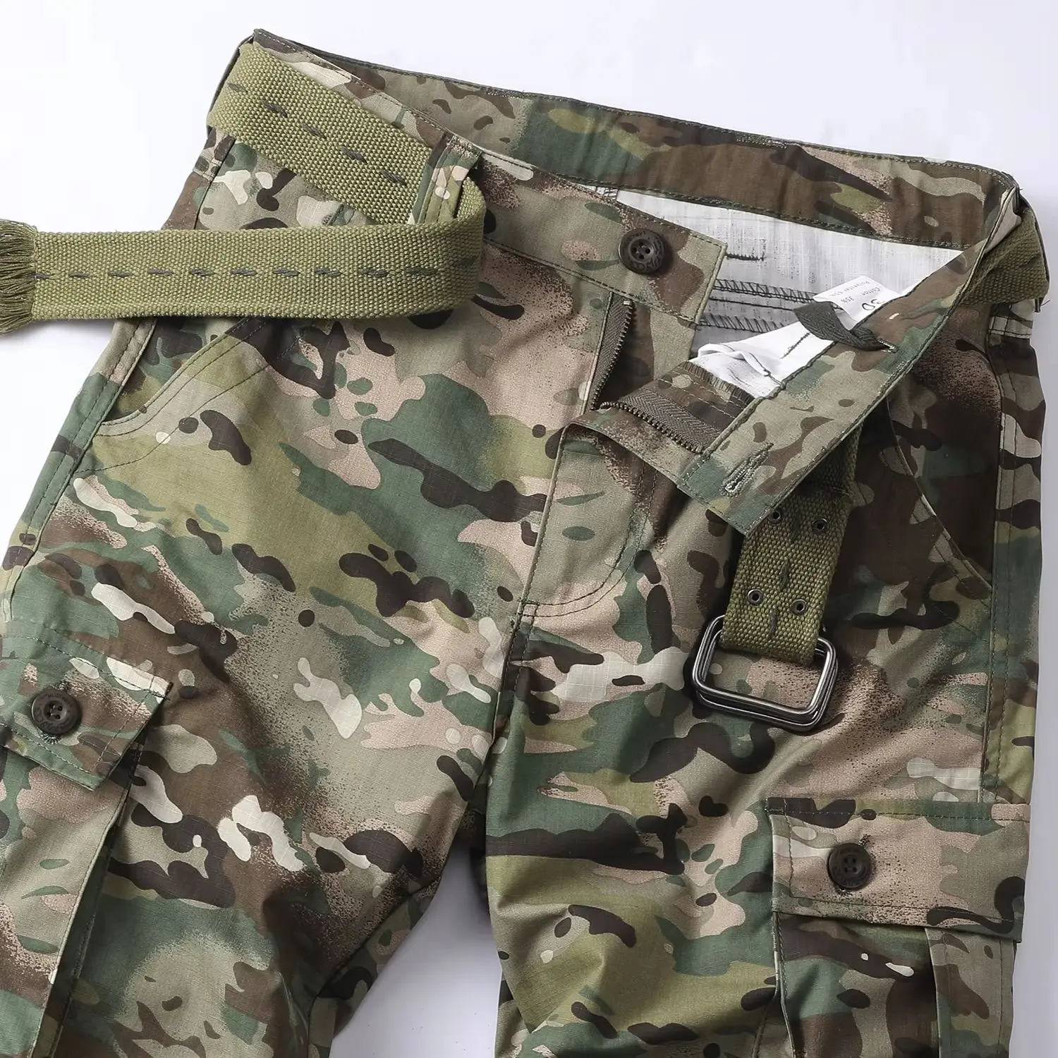 AKARMY Camo Cargo Pants Outdoor Multi-pocket Ripstop Tactical Camouflage Joggers Outdoor Pure Cotton Camouflage Pants 260305