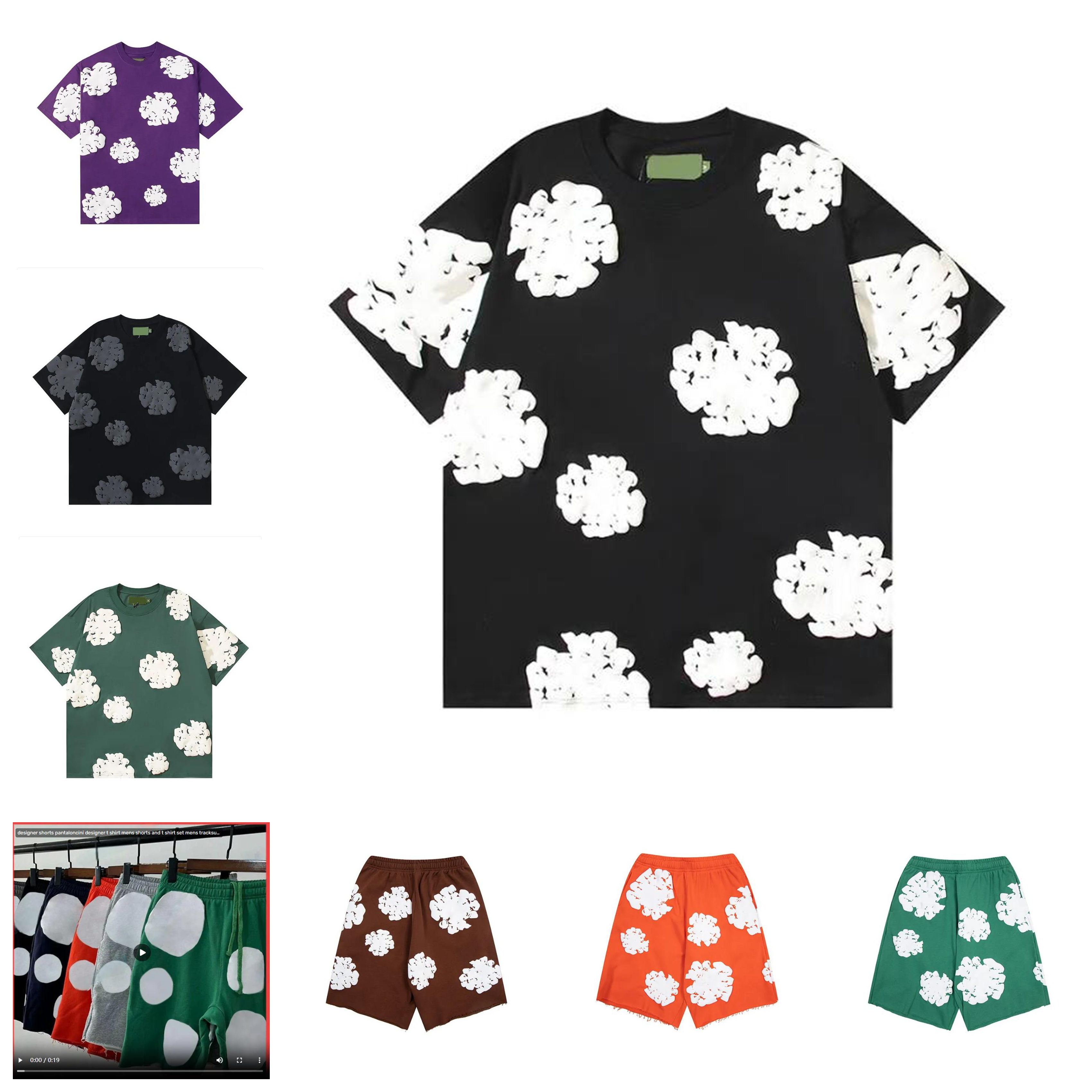 Denim T Shirts Mens T Shirts Designer Cotton Breathable male t shirt Man Y2K Leisure Hip Hop Tee Shirts Designer Short Sets tracksuit Woman Summer Short Sleeve Shirt