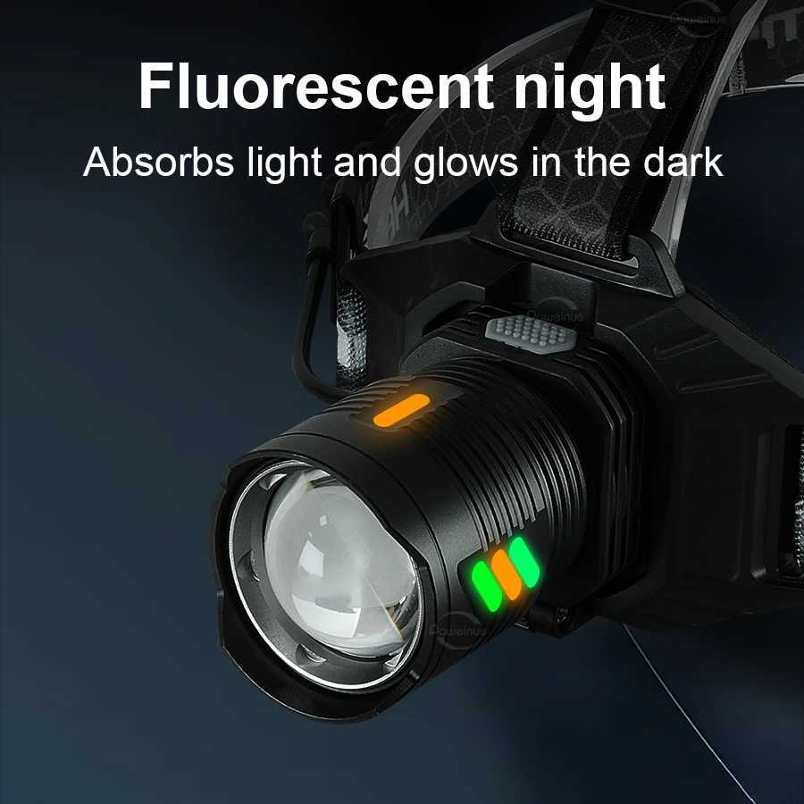 180000000 Most Powerful LED Headlight Ultra Bright Headlamp Long Shot 3000M Rechargeable Head Lantern 18650 Headlight Outdoor H260307