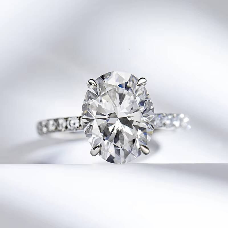 New Trend Wedding 18K Fine Jewelry 18K Gold Lab Diamond Rings Oval Cut Ring Solitaire Rings for Women