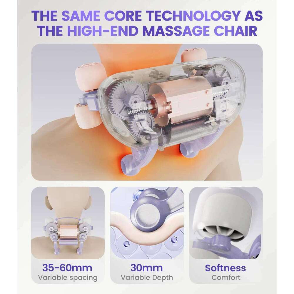 Electric Pillow,Designed for Neck with Red Light Function Shoulder Massager Knead Waist Leg Trapezius Massage 26Y0307