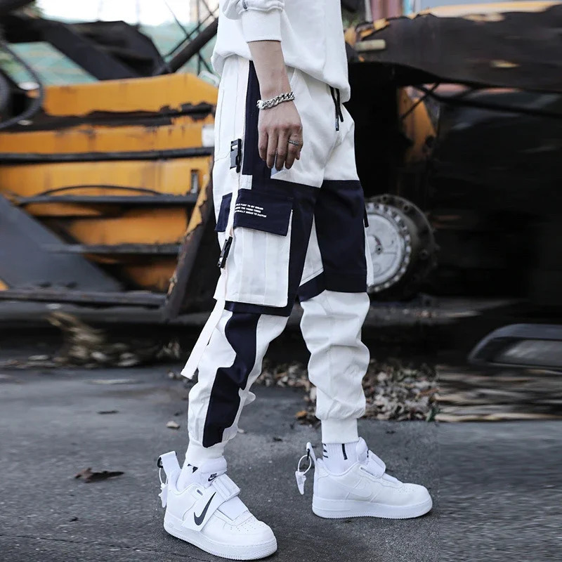 Mens Letter Flap Pocket Drawstring Cargo Pants Casual All-match Loose pantalon cargo homme Classic Fit Elastic work Trousers 260305