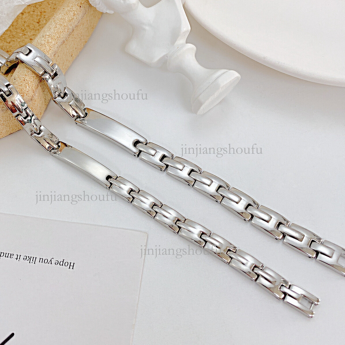 2026 Simple Fashion Stainless Steel Designer Bracelet Luxury Brand Women's Jewelry Trendy Personality Carving Magnetic Couple Bracelet Wholesale 