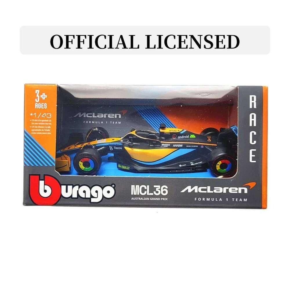Limited Bburago Mclaren MCL36 #3 Ricciardo F1 Car Model, 1:43 Scale Formula 1 Racing Miniature Collectible Figure Toy Z260306