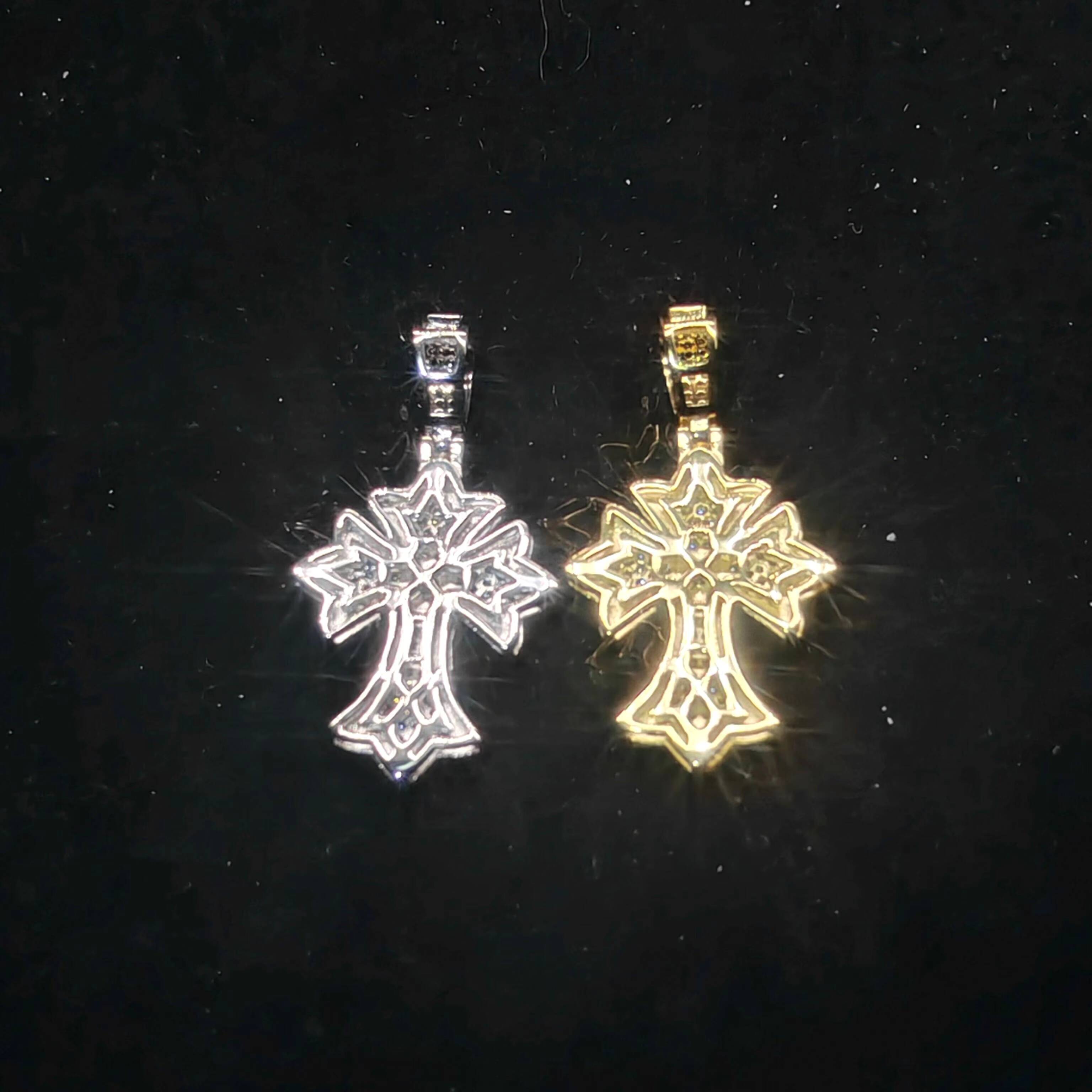 Factory Price Hip Hop Mens Cross Pendant Moissanite 925 Sterling Silver D VVS Moissanite Pendant