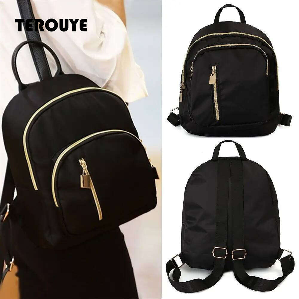 Women's Multi-Function Fashion Girl Oxford Daypack Travel Cute Mini Backpack Men Shoulder Bag Black Purse Hot TEROUYE